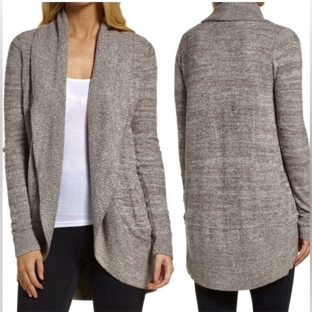 RARE BAREFOOT DREAMS NWT BCL CIRCLE CARDIGAN in Cocoa/Pearl— XS/S